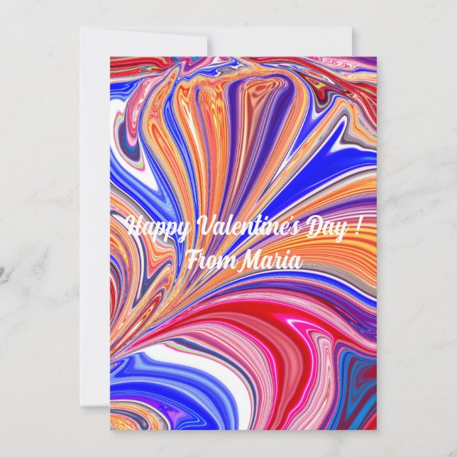 Unique Valentine Abstract Colourful And Vivid Card (Front)