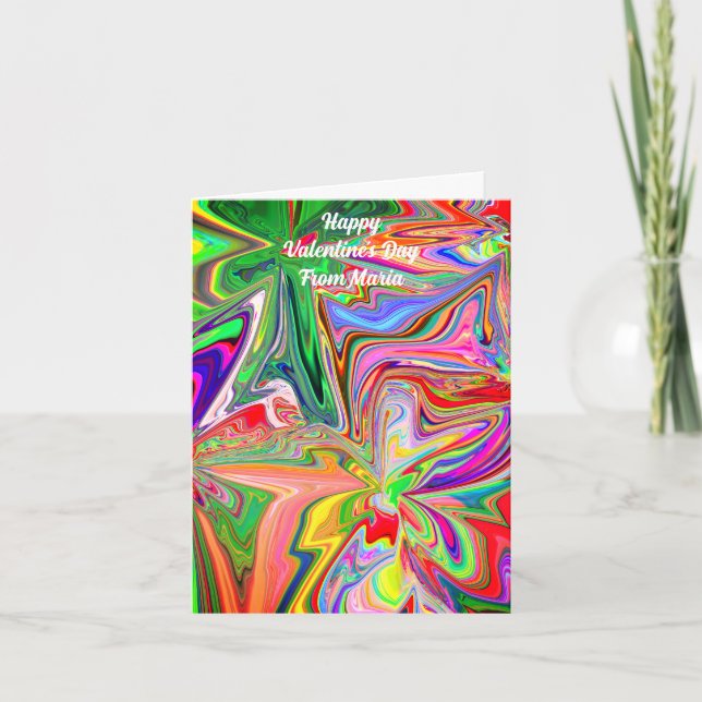 Unique Valentine Abstract Colourful And Vivid Card (Front)
