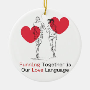 Unique Valentine’s Day Keepsake couple runner gift Ceramic Tree Decoration
