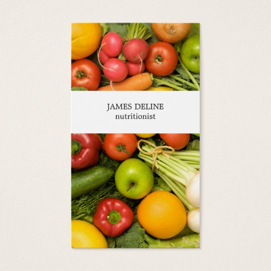Unique Vegetables Nutritionist Business Card