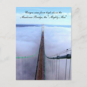 Unique View From Above the Mackinac Bridge Postcard