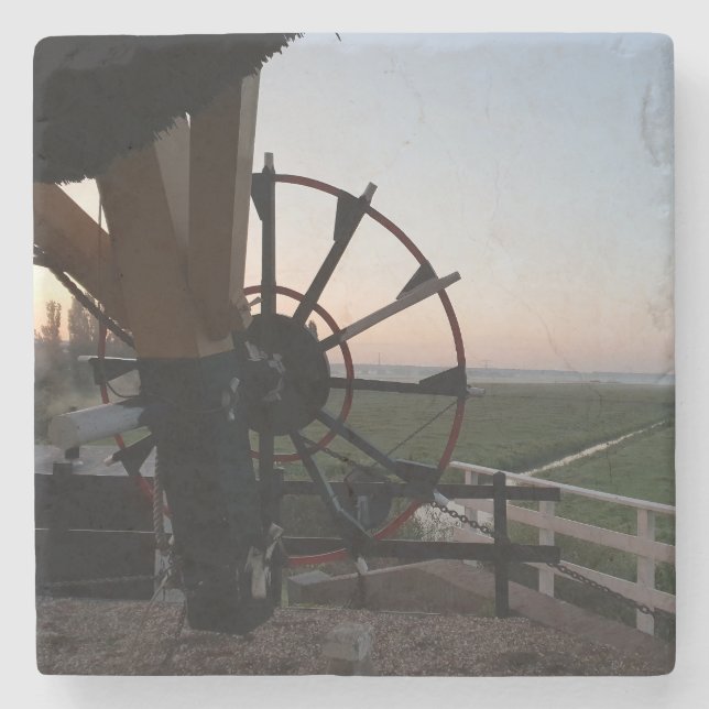 Unique View from Inside the Windmill Stone Coaster (Front)