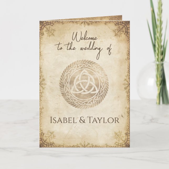 Unique Viking Wedding Program Card  (Front)