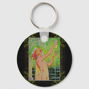 Unique Vintage Absinthe Green Fairy Key Ring
