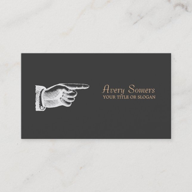 Unique Vintage Black Business Card (Front)