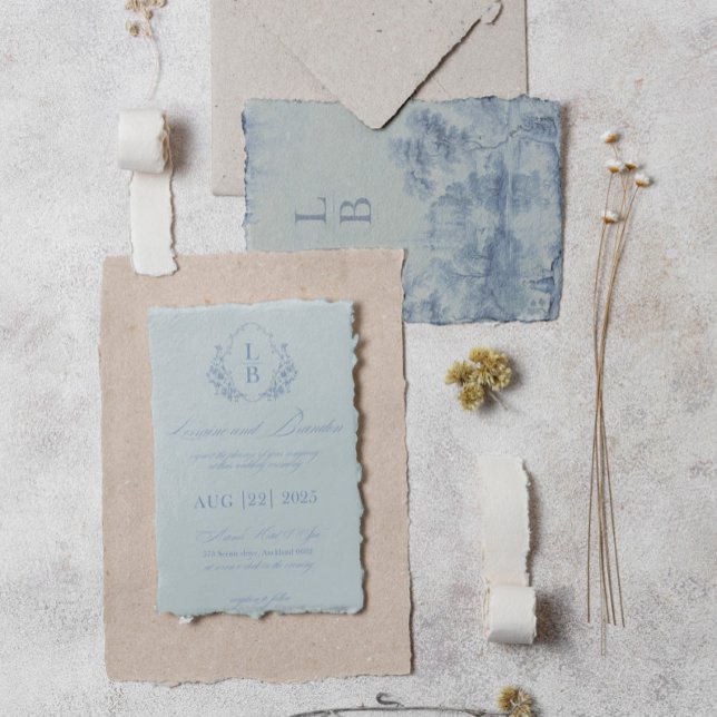 Unique Vintage Bluebell Reverie Wedding Invitation (Creator Uploaded)