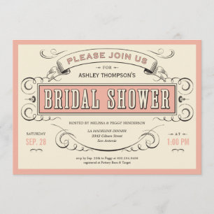 Unique Vintage Bridal Shower Invitations