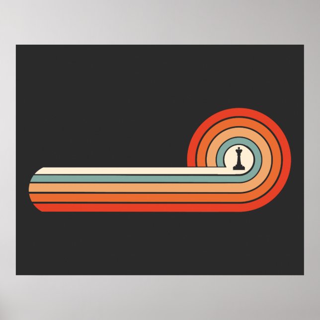 Unique Vintage Chess Piece King Sunset  Poster (Front)