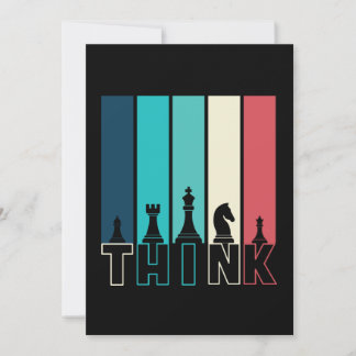 Unique Vintage Chess Pieces Think Colourful Thank You Card
