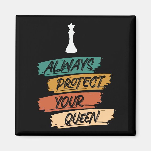 Unique Vintage Chess Queen Quote Sunset Magnet (Front)