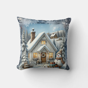 Unique vintage Christmas Scenery Paper Plates Cushion