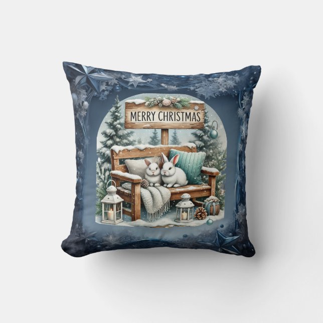 Unique vintage Christmas Scenery Paper Plates Cushion (Front)