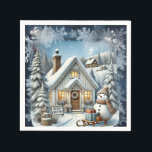 Unique vintage Christmas Scenery Paper Plates Napkin<br><div class="desc">Unique vintage Christmas design. These lovely Christmas items makes the perfect gift for anyone in the family. Also check out the others items in this collection.</div>