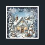 Unique vintage Christmas Scenery Paper Plates Napkin<br><div class="desc">Unique vintage Christmas design. These lovely Christmas items makes the perfect gift for anyone in the family. Also check out the others items in this collection.</div>