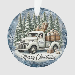 Unique vintage Christmas Scenery Paper Plates Ornament