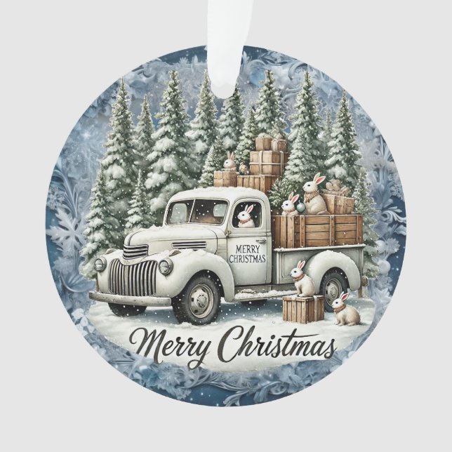 Unique vintage Christmas Scenery Paper Plates Ornament (Front)