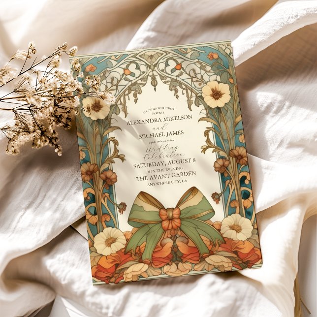 Unique Vintage Floral Art Nouveau Wedding  Invitation (Creator Uploaded)
