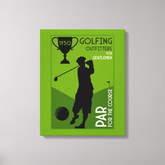 Unique Vintage Golf Gift Canvas Print (Front)