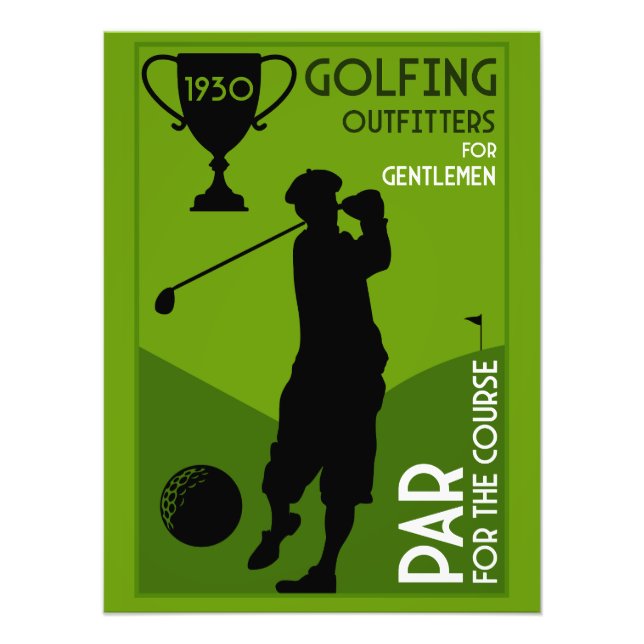 Unique Vintage Golf Gift Photo Print (Front)