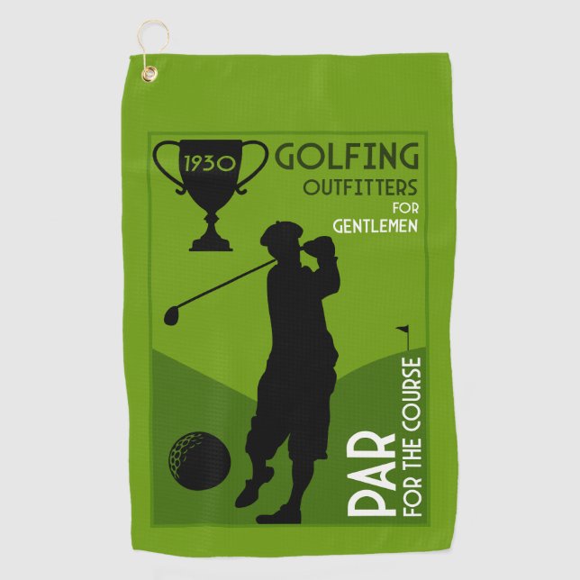 Unique Vintage Golf Gift Towel (Front)