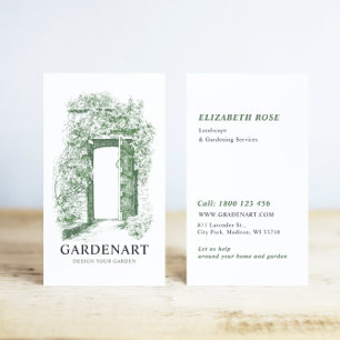 Unique Vintage Greenery Garden Gate  Business Card