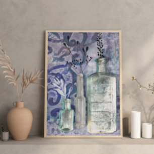 Unique Vintage inspired Print Bottles & Texture 