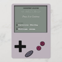 Unique Vintage Retro Gamer Wedding Invitation
