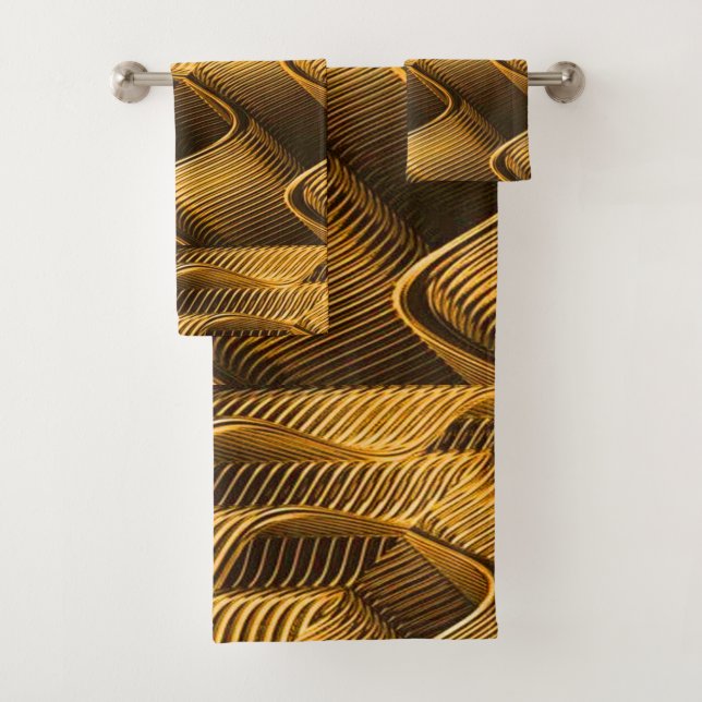 Unique Vintage Style Pattern Bath Towel Set (Insitu)