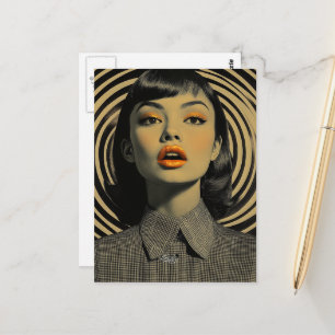 Unique Vintage Surreal Woman Postcard