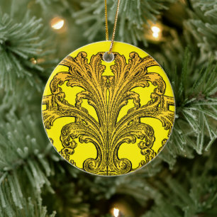 Unique Vintage Swirl Ombre Gold Ceramic Tree Decoration