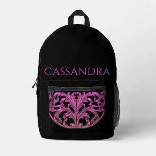Unique Vintage Swirl Ombre Red Personalised Printed Backpack