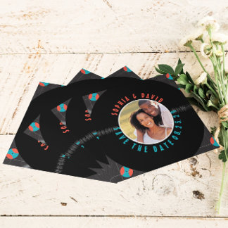 UNIQUE VINYL RECORD PHOTO QR CODE SAVE THE DATE