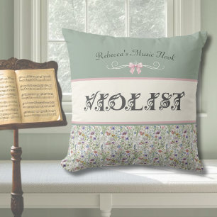 Unique Viola Wildflower Music Nook Cushion