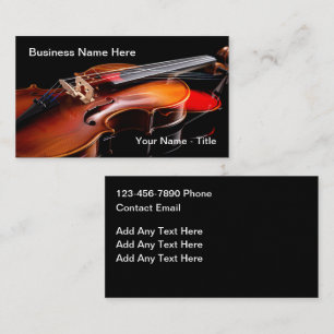 Unique Violin Music Theme Business Cards