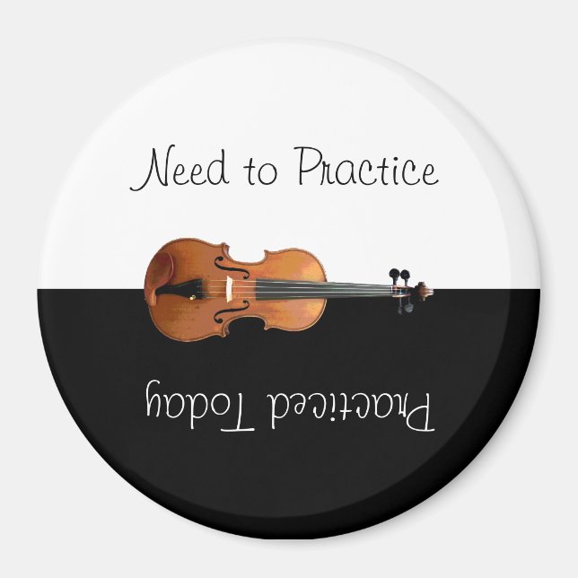 Unique Violin Practice Reversible Reminder Magnet (Front)
