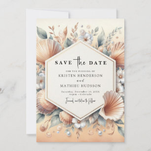 Unique Watercolor Beach Wedding Save The Date