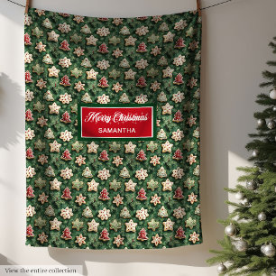 Unique Watercolor Christmas Cookies Blanket
