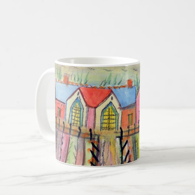 Unique watercolor design coffee mugs (Front Left)