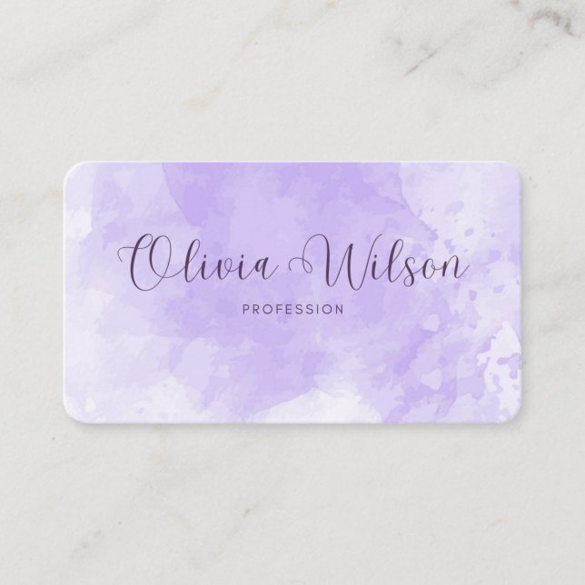 Unique Watercolor Modern Business Card (Front)