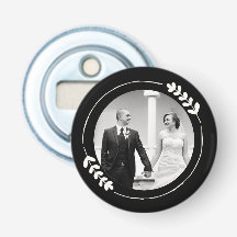 Unique wedding favour custom photo bottle opener