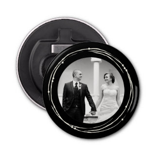 Unique wedding favour custom photo bottle opener