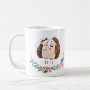 Unique Wedding Gift Custom Couple Mug Hedgehog Mug