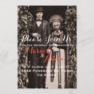 Unique Wedding Invitation, Quirky, Vintage Invitation
