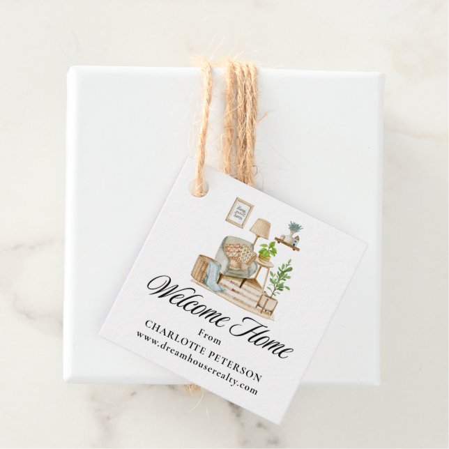 Unique Welcome Home Real Estate Gift Tag (In Situ)