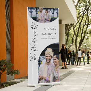 Unique Welcome To Our Wedding Custom Photo Modern Retractable Banner