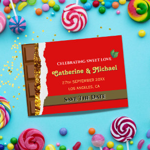 Unique Whimsical Brown Chocolate Funny Save The Date