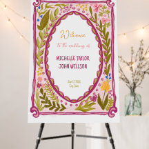 Unique Whimsical Floral Quirky Doodle Hand Drawn