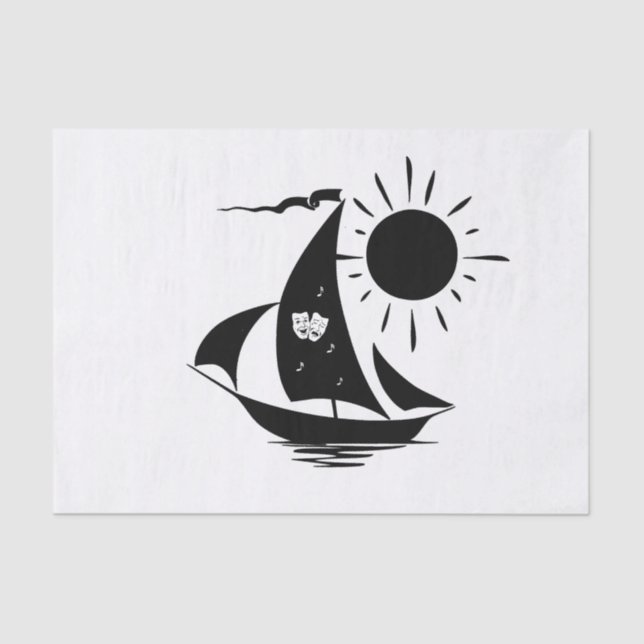 Unique Whimsical Theatre Sailing Design Tissue Paper (Front)