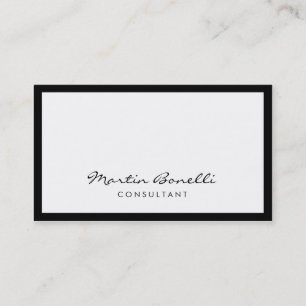 Unique White Black Border Consultant Business Card
