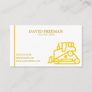 Unique White Construction Equipment Bulldozer Business Card